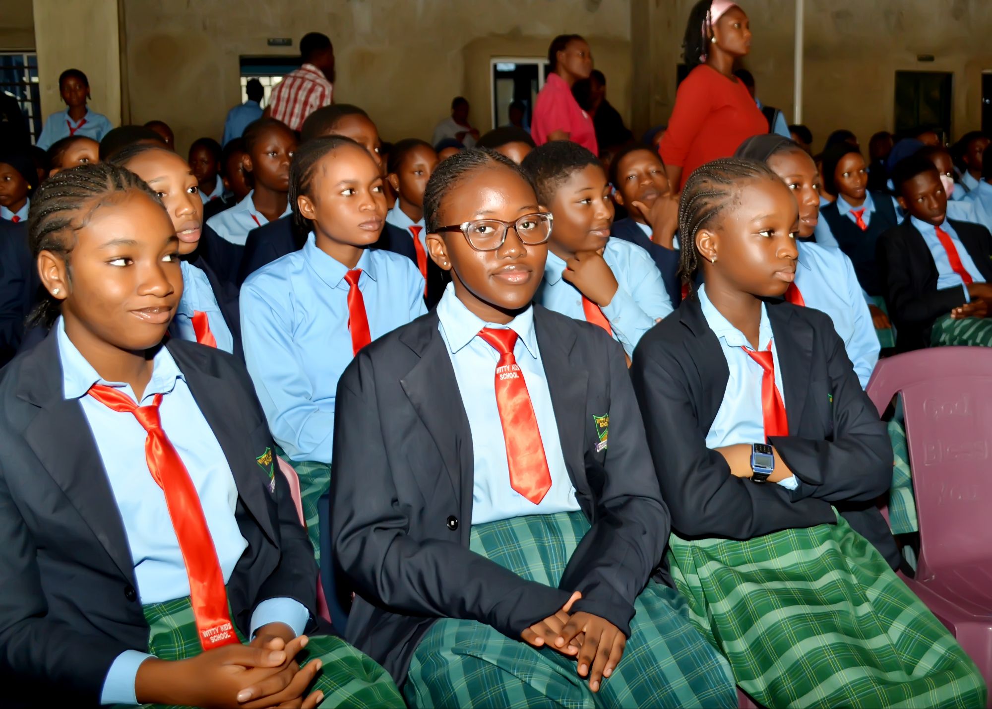 Students during a school programme