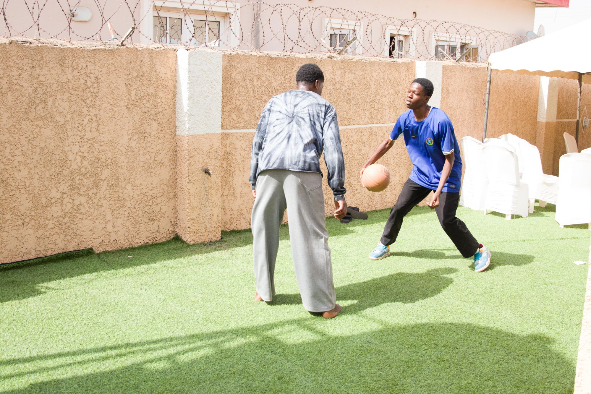 Teenagers playing sports